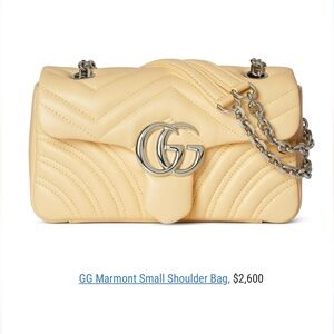 Gucci Marmont Small Shoulder Bag in Butter Yellow **NWT**